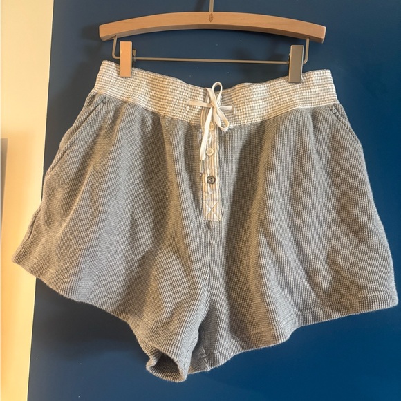 T by Alexander wang grey waffle thermal knit shorts XS - Picture 1 of 7